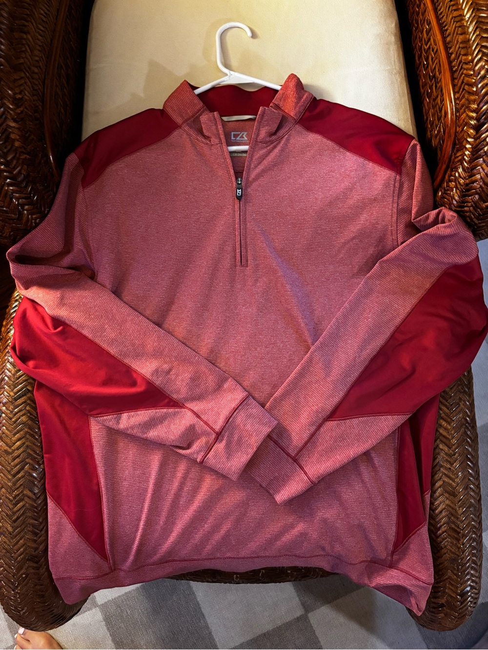 Cutter & Buck Performance Quarter Zip Pullover Stripe Golf XL